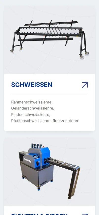 Produktbereich Schweissen auf dem Handy